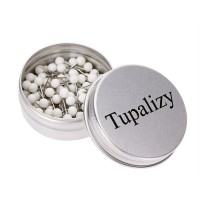 Tupalizy 1/8 Inch Map Tacks DIY Craft Plastic Round Head Push Pins with Steel Point for Cork Boards(White, 100PCS)